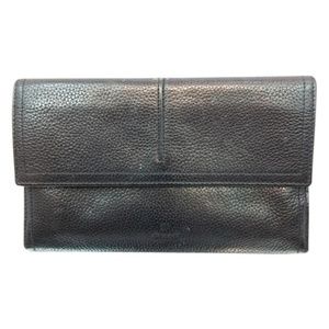 DIMOPEL BLACK CAVIAR LEATHER TRI FOLD WALLET